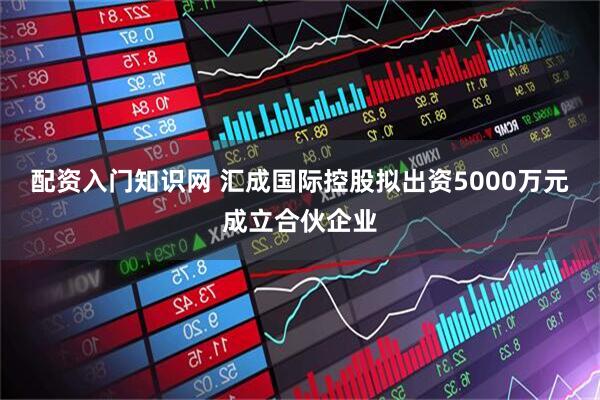 配资入门知识网 汇成国际控股拟出资5000万元成立合伙企业